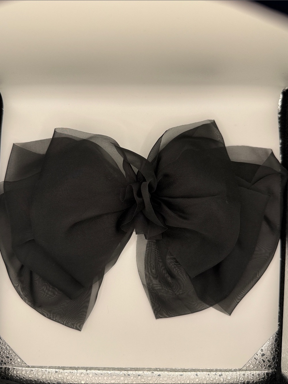 Black Sheer Bow Hair Clip - Women Accessories
